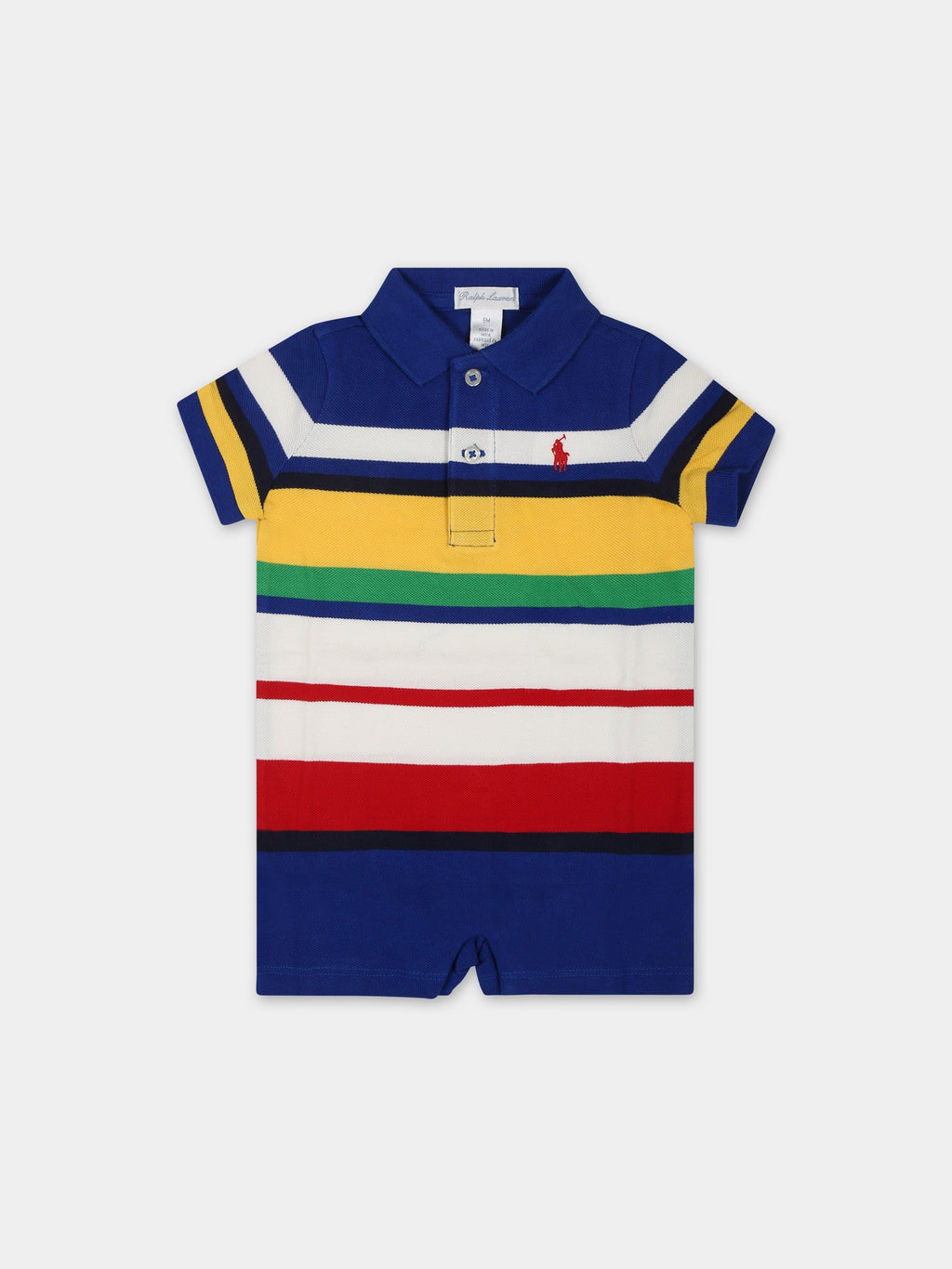 Blue romper for baby boy with pony